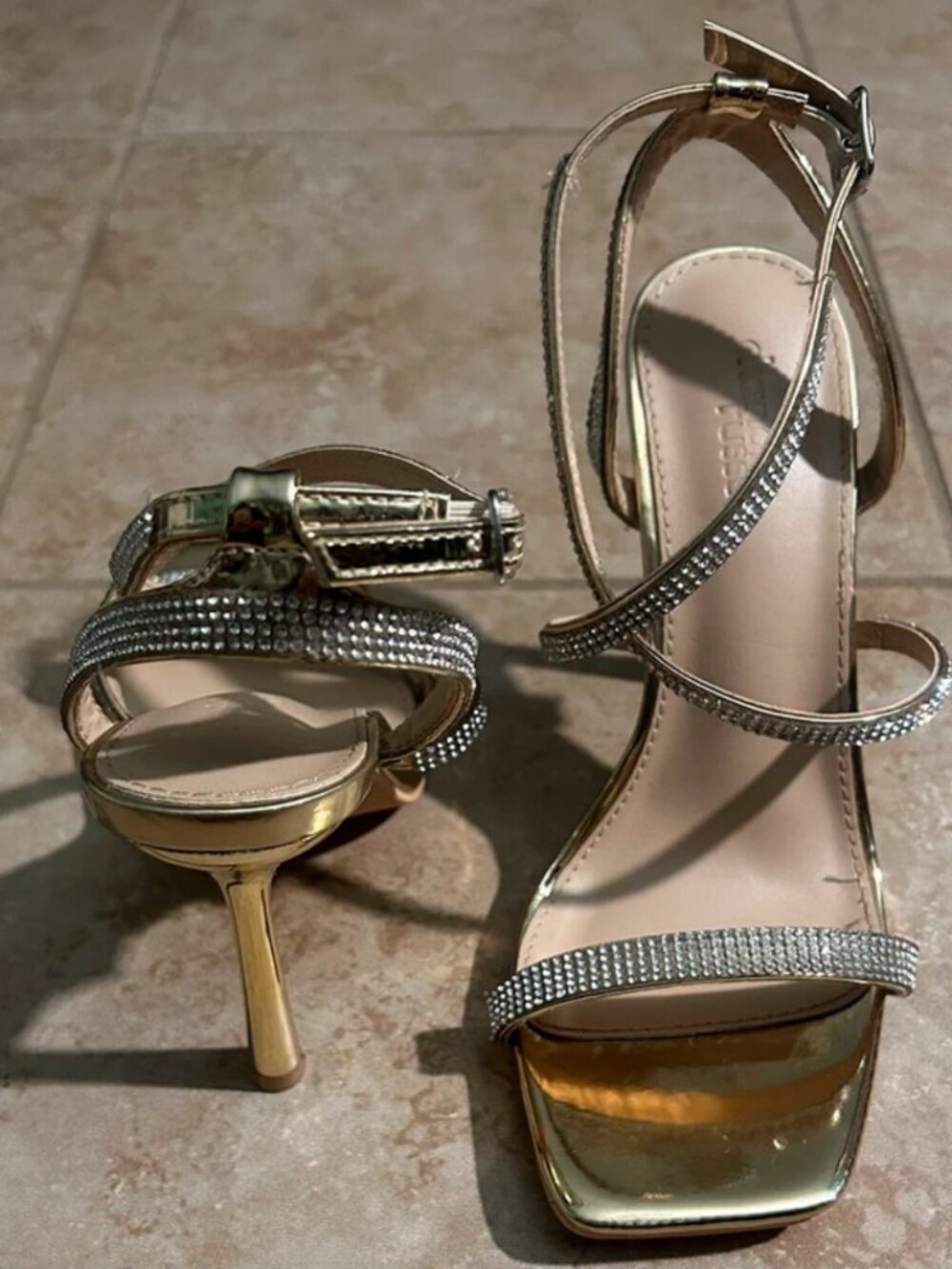 Gold Rhinestone Heels - Picture 2 of 3